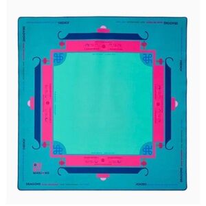 Bright Turquoise & Hot Pink Mahjong Table Mat